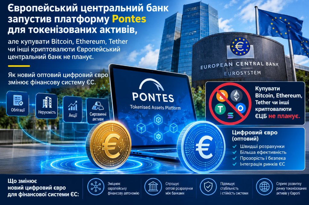 Pontes від ЄЦБ: новий етап токенізації фінансового ринку Європи