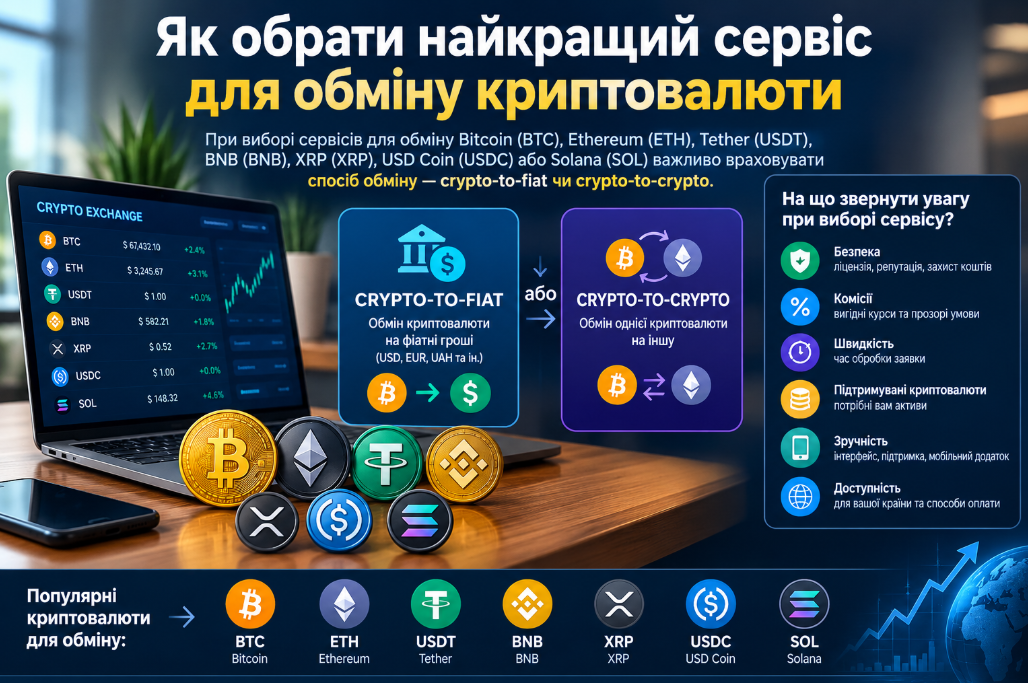 Як обрати найкращий сервіс для обміну криптовалюти