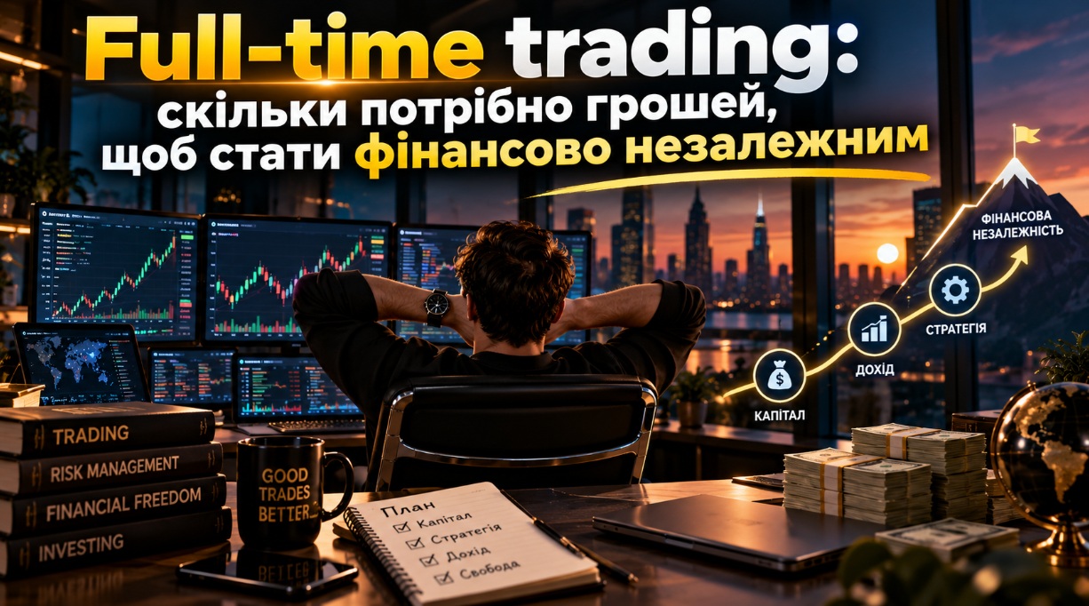 Full-time trading: скільки потрібно грошей, щоб стати фінансово незалежним